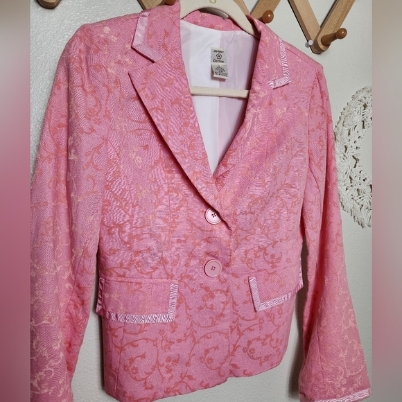 Johnny Was Pink Paisley Jaquard Double Button Collared Blazer Women's Si… - Picture 2 of 11
